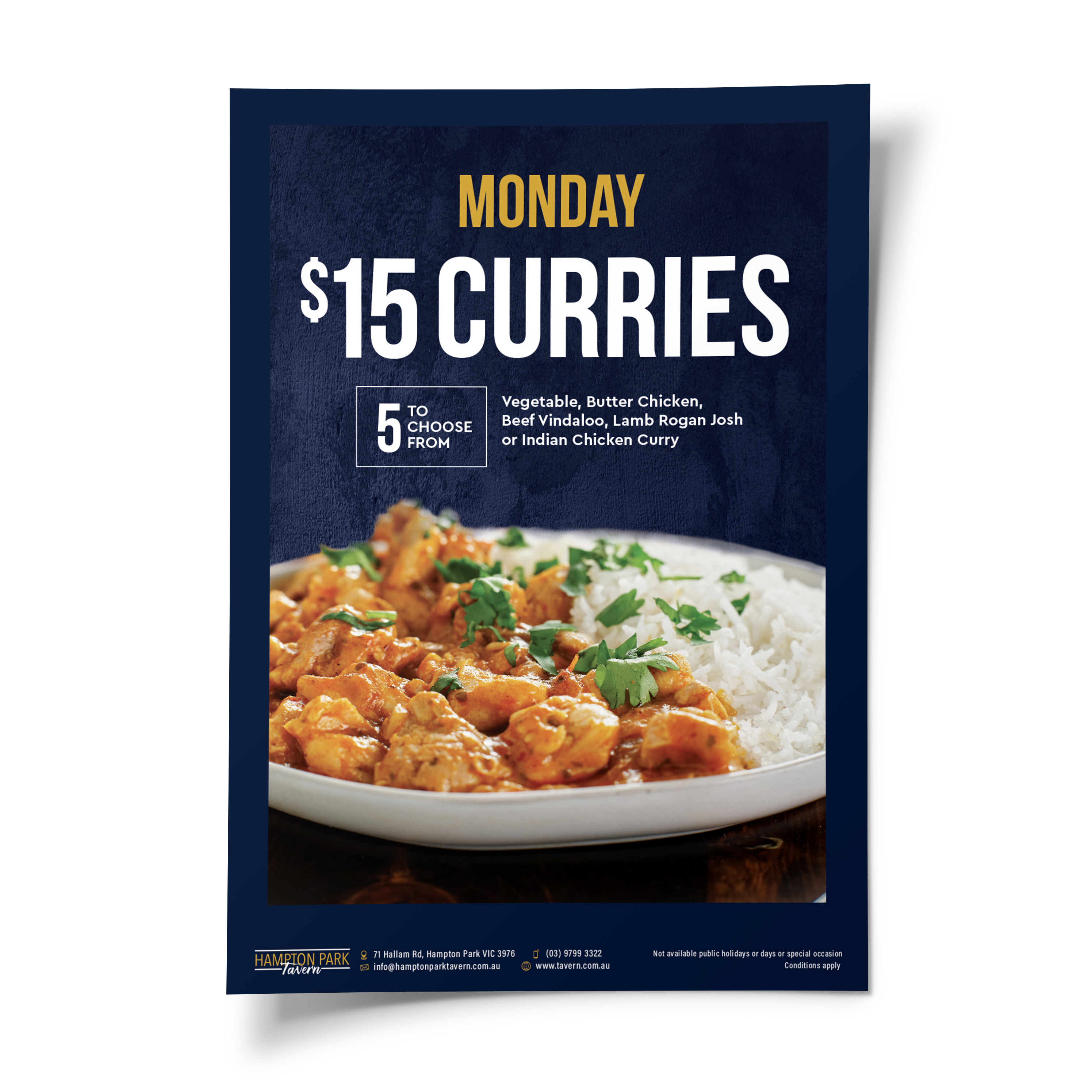 Monday $15 Curry Promotion