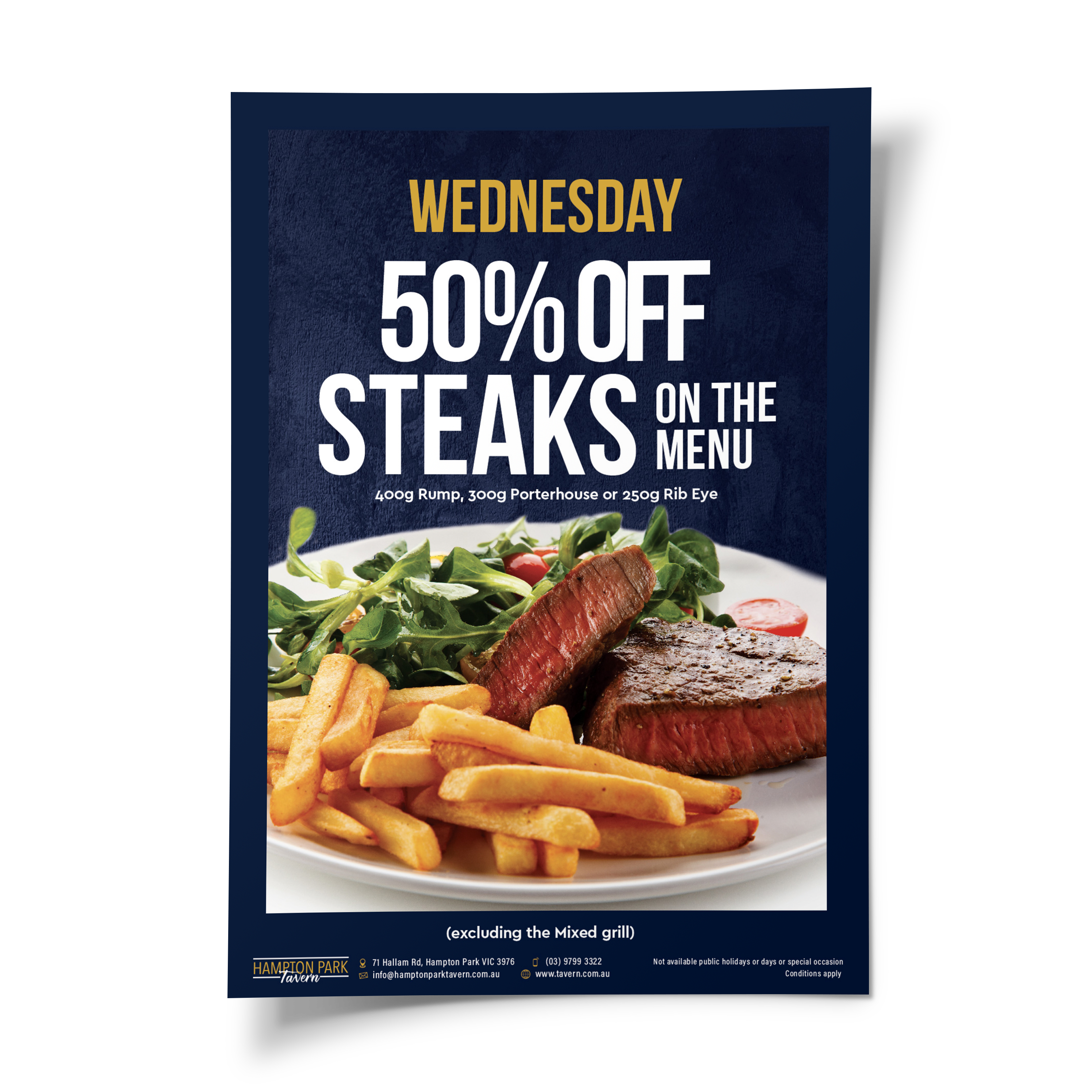 Wednesday Steak 50% OFF Promotion